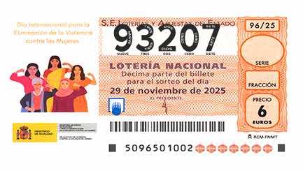 Décimo 93207 del sorteo 96-29/11/2025 Sábado