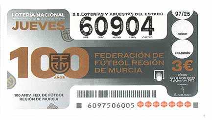 Décimo 60904 del sorteo 97-04/12/2025 Jueves