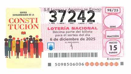 Décimo 37242 del sorteo 98-06/12/2025 Sábado
