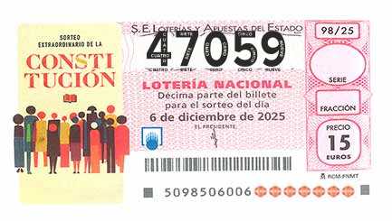 Décimo 47059 del sorteo 98-06/12/2025 Sábado