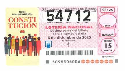 Décimo 54712 del sorteo 98-06/12/2025 Sábado