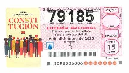 Décimo 79185 del sorteo 98-06/12/2025 Sábado