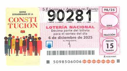 Décimo 90281 del sorteo 98-06/12/2025 Sábado