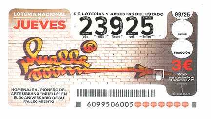 Décimo 23925 del sorteo 99-11/12/2025 Jueves